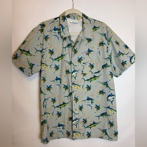 Columbia Men’s PFG Swordfish Short Sleeve Fishing Shirt Size Medium Gray